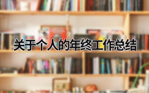 关于个人的年终工作总结 (20篇）