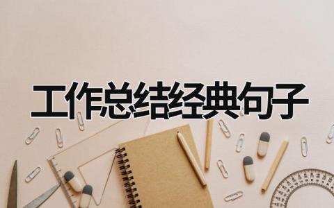 工作总结经典句子 (8篇）