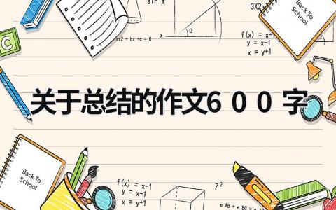 关于总结的作文600字 (20篇）