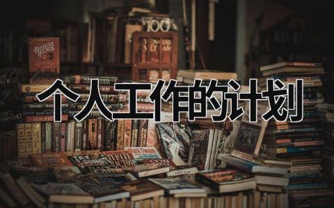 个人工作的计划 (20篇）