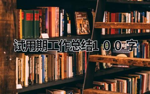 试用期工作总结100字 (19篇）