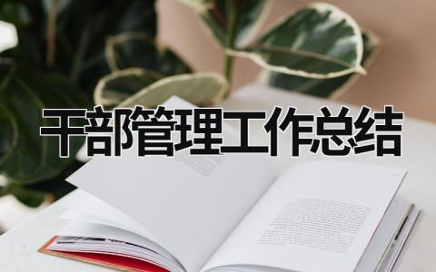 干部管理工作总结 (20篇）