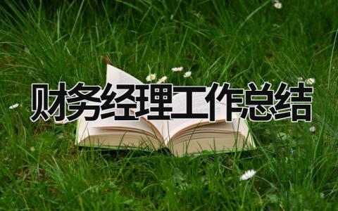 财务经理工作总结 (20篇）