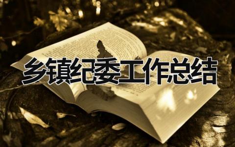 乡镇纪委工作总结 (19篇）