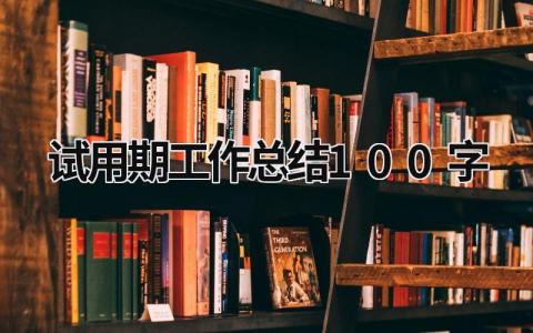 试用期工作总结100字 (16篇）