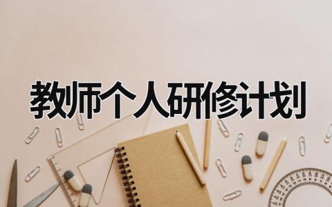 教师个人研修计划 (15篇）