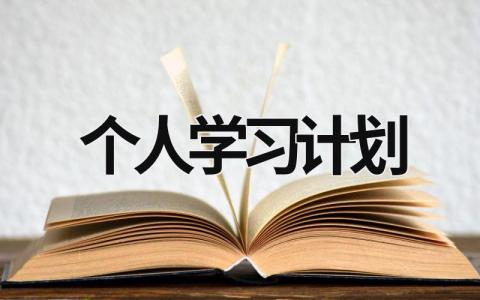 个人学习计划 (15篇）