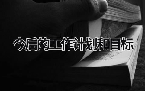 今后的工作计划和目标 (17篇）