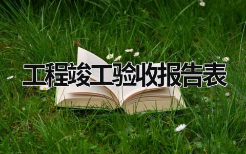 工程竣工验收报告表 (19篇）