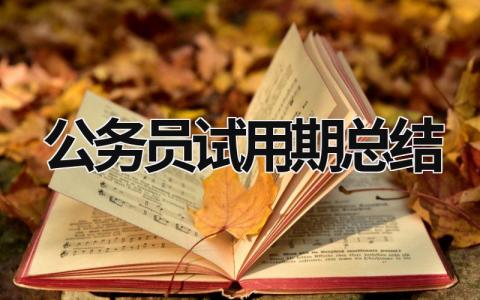 公务员试用期总结 (16篇）