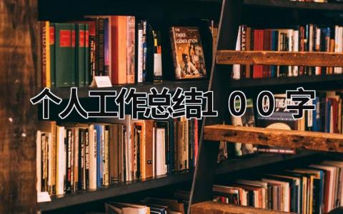 个人工作总结100字 (8篇）