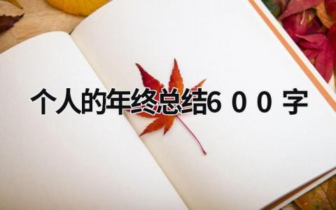 个人的年终总结600字 (21篇）