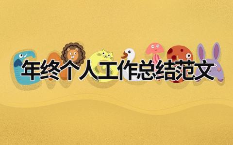 年终个人工作总结范文 (21篇）
