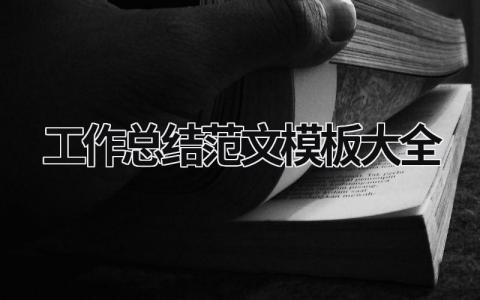 工作总结范文模板大全 (15篇）