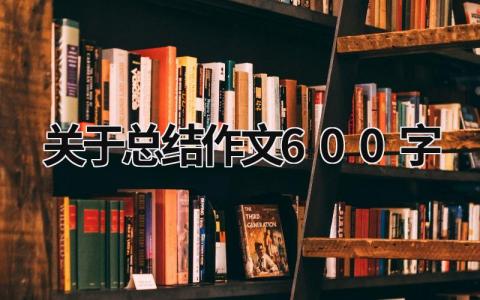 关于总结作文600字 (16篇）