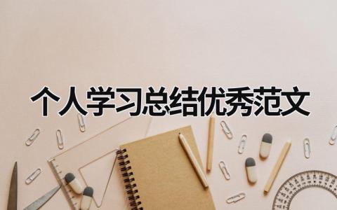 个人学习总结优秀范文 (16篇）