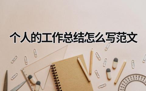 个人的工作总结怎么写范文 (15篇）