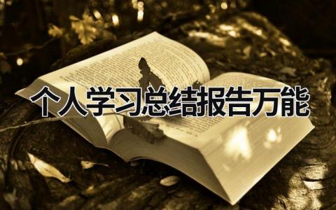 个人学习总结报告万能 (17篇）