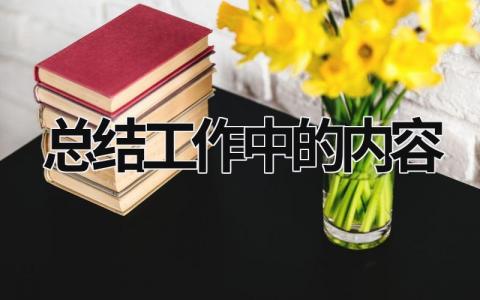 总结工作中的内容 (9篇）