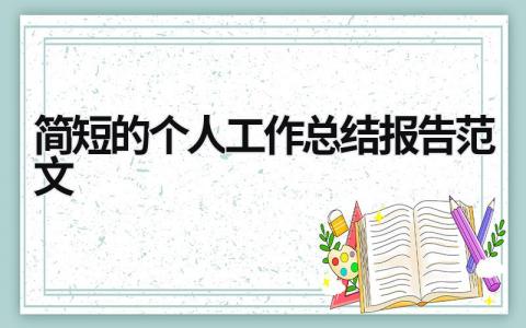 简短的个人工作总结报告范文 (16篇）