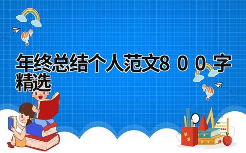 年终总结个人范文800字精选 (16篇）