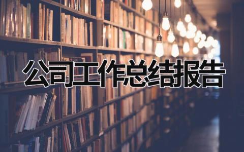 公司工作总结报告 (20篇）