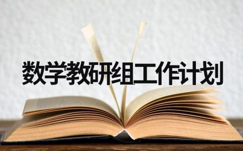 数学教研组工作计划 (19篇）