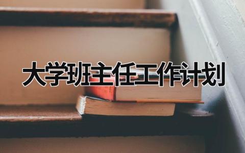 大学班主任工作计划 (15篇）