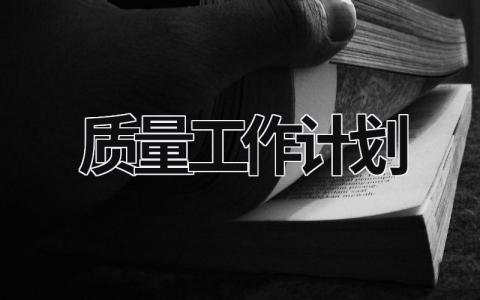 质量工作计划 (20篇）