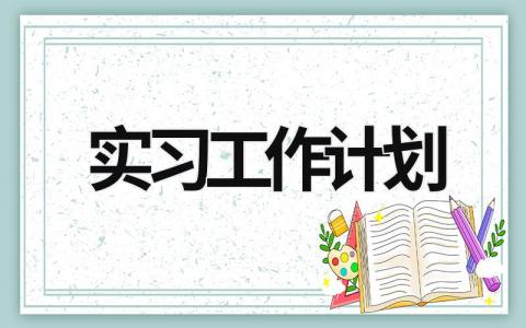 实习工作计划 (21篇）
