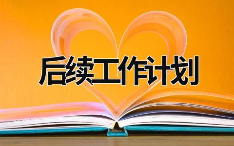 后续工作计划 (21篇）