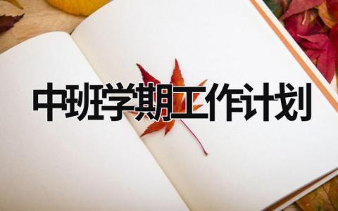 中班学期工作计划 (20篇）