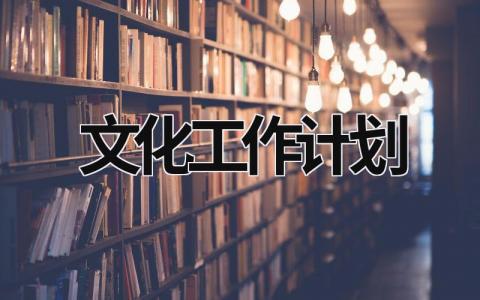 文化工作计划 (16篇）