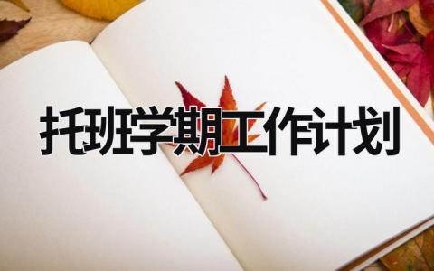 托班学期工作计划 (17篇）