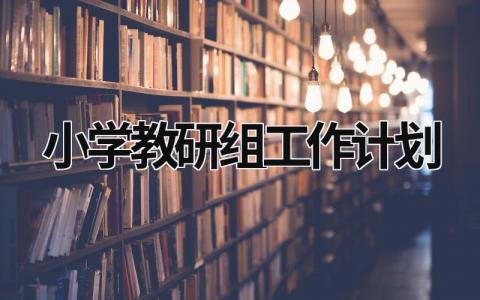 小学教研组工作计划 (15篇）