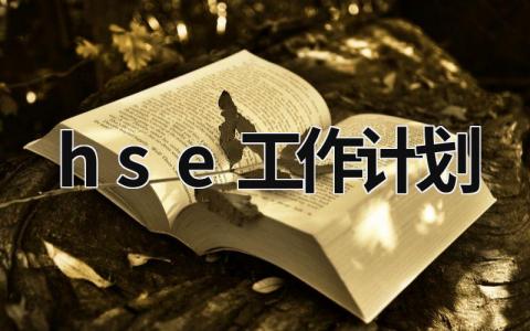 hse工作计划 (12篇）