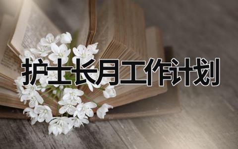 护士长月工作计划 (16篇）