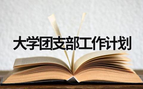 大学团支部工作计划 (17篇）