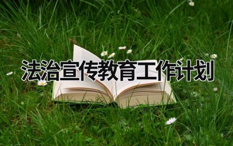 法治宣传教育工作计划 (12篇）