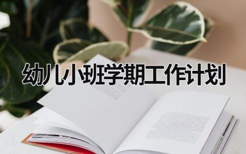 幼儿小班学期工作计划 (19篇）