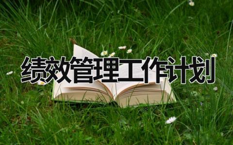 绩效管理工作计划 (15篇）