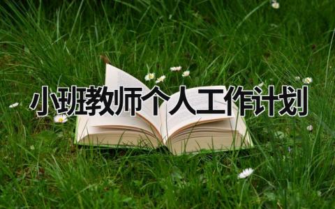 小班教师个人工作计划 (15篇）