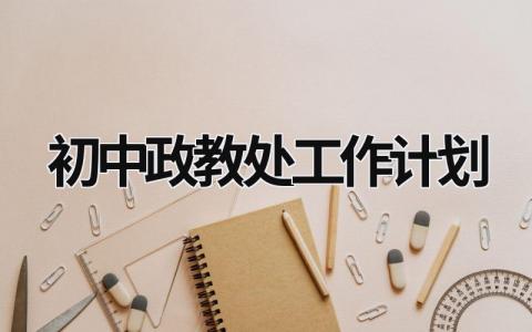 初中政教处工作计划 (16篇）