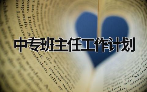 中专班主任工作计划 (16篇）