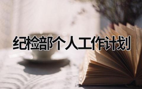 纪检部个人工作计划 (16篇）