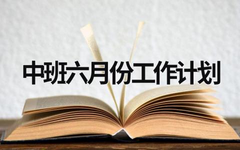 中班六月份工作计划 (17篇）