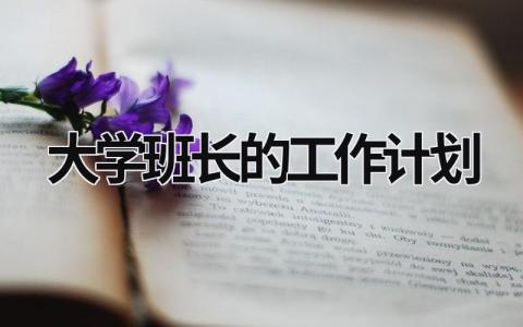 大学班长的工作计划 (15篇）