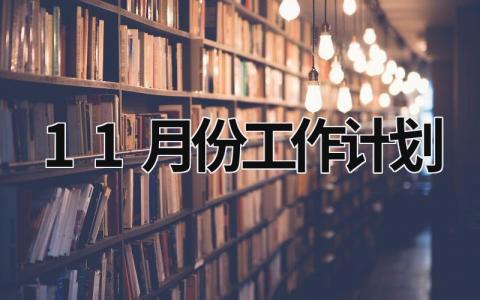 11月份工作计划 (15篇）