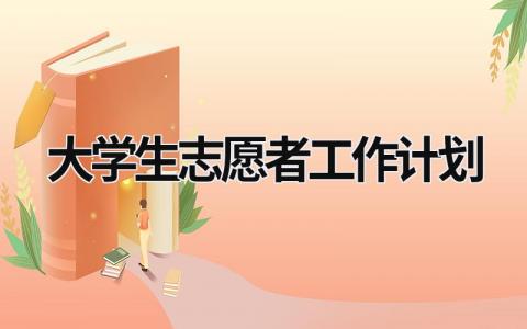 大学生志愿者工作计划 (10篇）