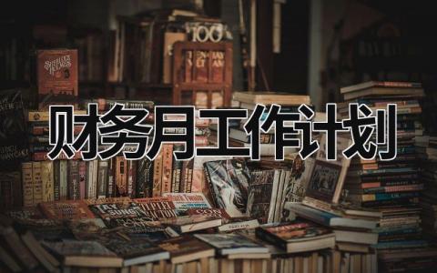 财务月工作计划 (19篇）